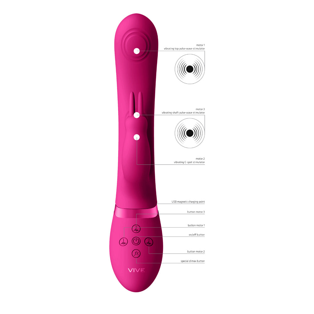 Vive May Dual Pulse-wave & Vibrating C-spot & G-spot Rabbit  Pink