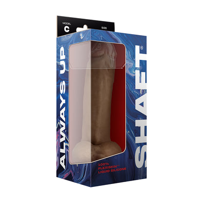 Shaft Model C 9.5 In. Dual Density Silicone Dildo With Balls & Suction Cup Oak