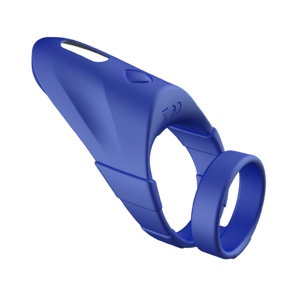 Forto F 48 Silicone Perineum Vibrating Double Cockring Blue