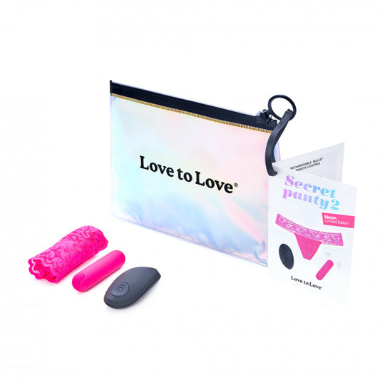 Love To Love Secret Panty 2 Neon Pink (gift Bag Packaging)