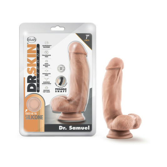 Dr. Skin Dr. Samuel Dildo With Suction Cup Silicone 7 In. Vanilla