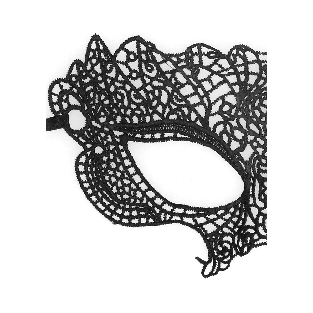 Ouch! Black & White Lace Eye Mask Princess Black