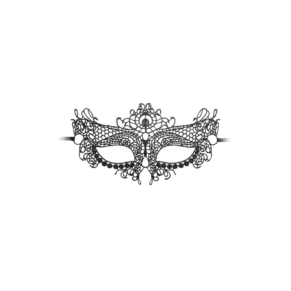 Ouch! Black & White Lace Eye Mask Queen Black