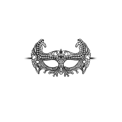 Ouch! Black & White Lace Eye Mask Empress Black