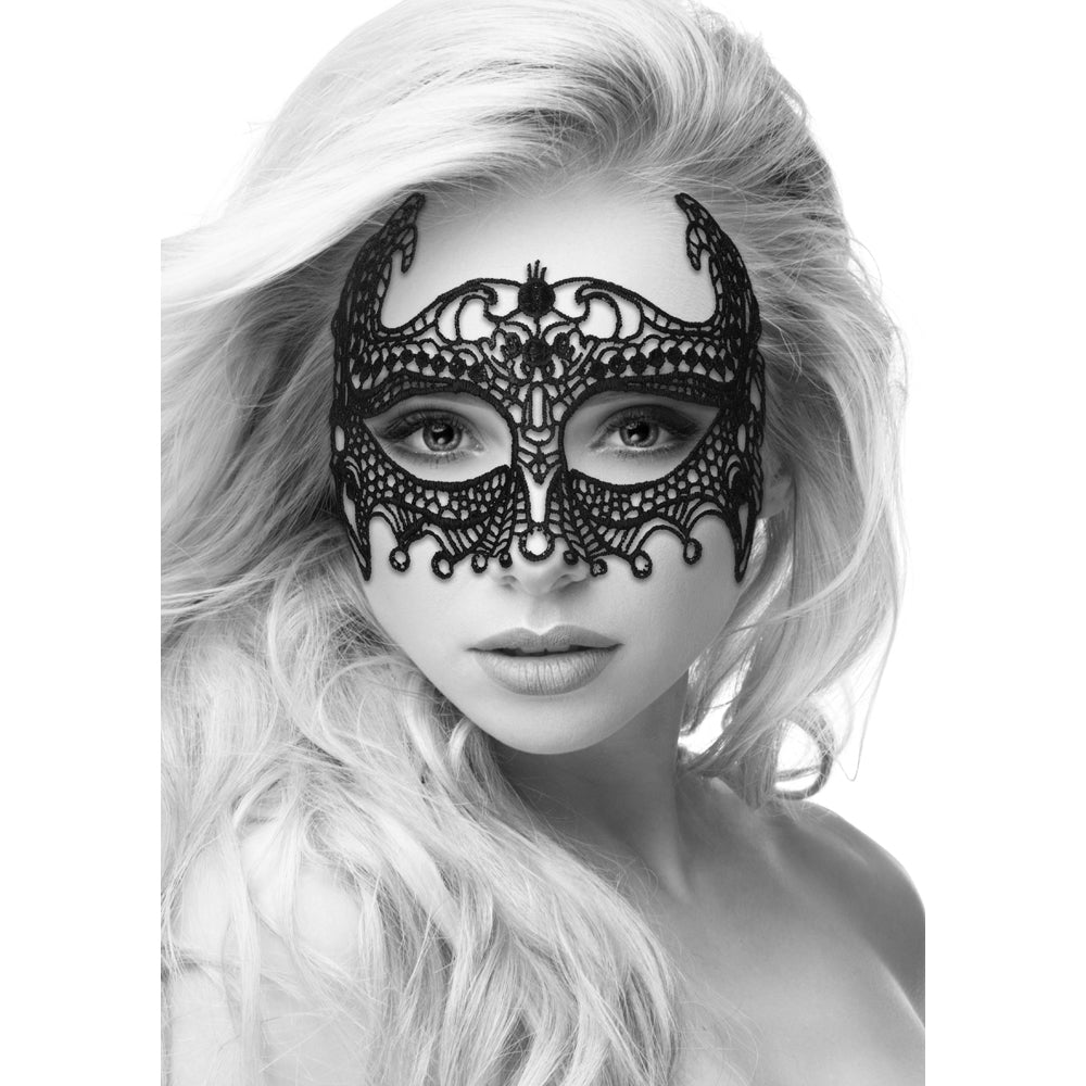 Ouch! Black & White Lace Eye Mask Empress Black