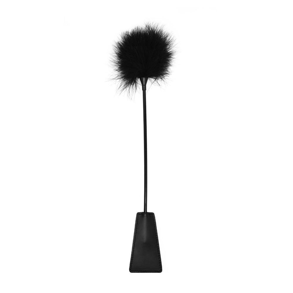 Ouch! Black & White Crop With Feather Tickler Black