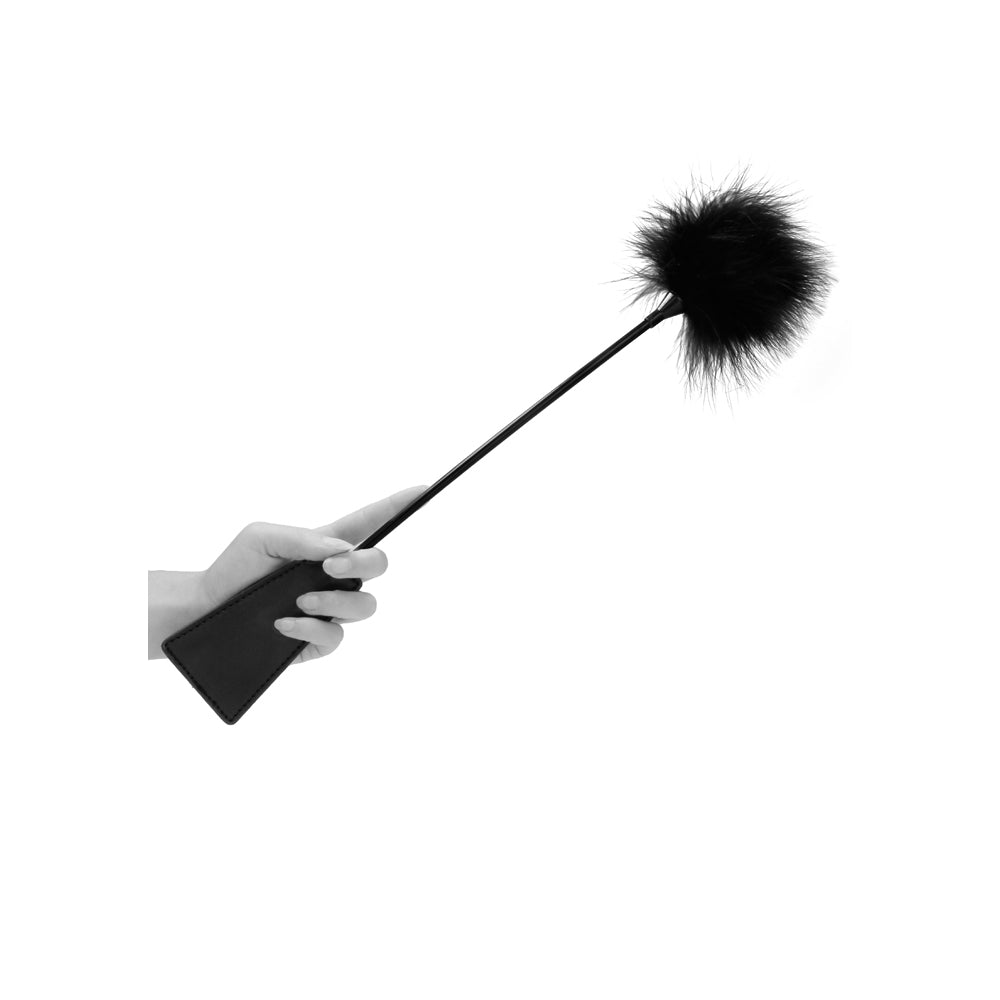 Ouch! Black & White Crop With Feather Tickler Black