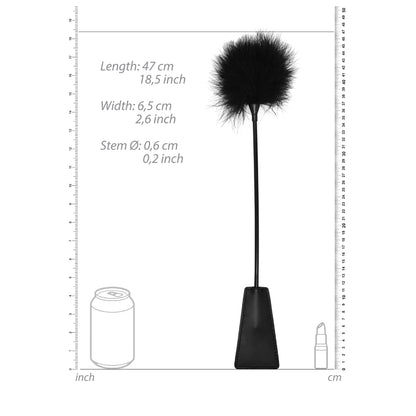 Ouch! Black & White Crop With Feather Tickler Black