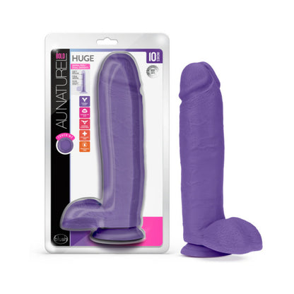 Au Naturel Bold Huge Dildo 10 In. Purple