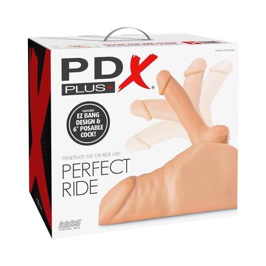 Pdx Plus Perfect Ride Dildo And Masturbator Light