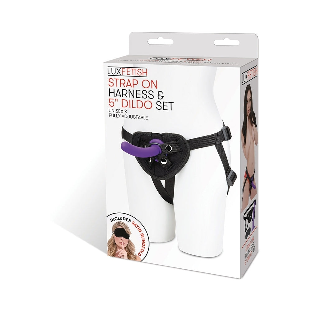 Lux Fetish Strap-on Harness 5 In. Dildo Set