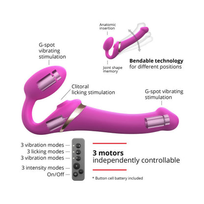 Strap-on-me Multi Orgasm Bendable Strap-on Large Fuchsia