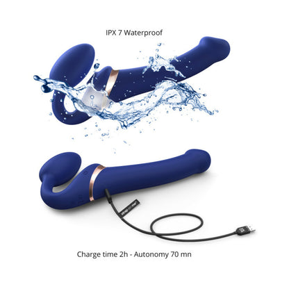 Strap-on-me Multi Orgasm Bendable Strap-on Medium Night Blue