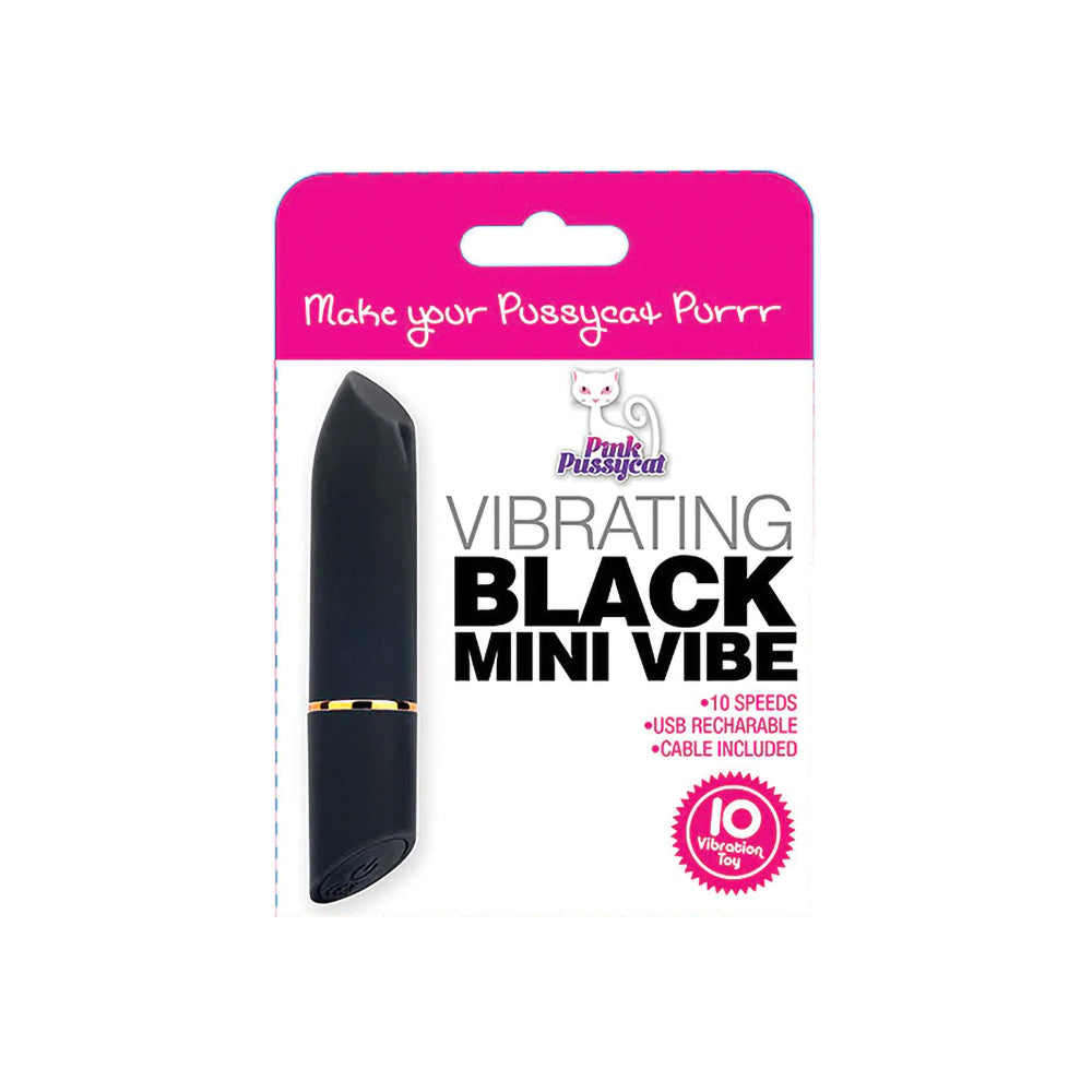 Pink Pussycat Vibrating Mini Vibe Black