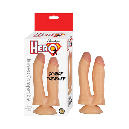 Hero Double Pleasure Double Dildo Silicone White