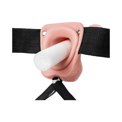 Realrock Hollow Strap-on With Balls 9 In. Vanilla