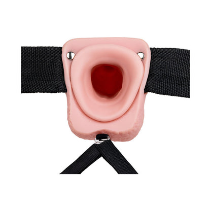 Realrock Vibrating Hollow Strap-on With Balls 9 In. Vanilla