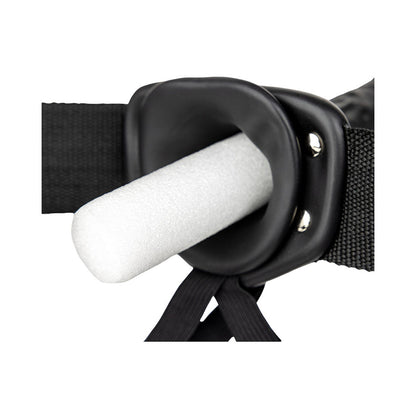 Realrock Vibrating Hollow Strap-on Without Balls 8 In. Chocolate