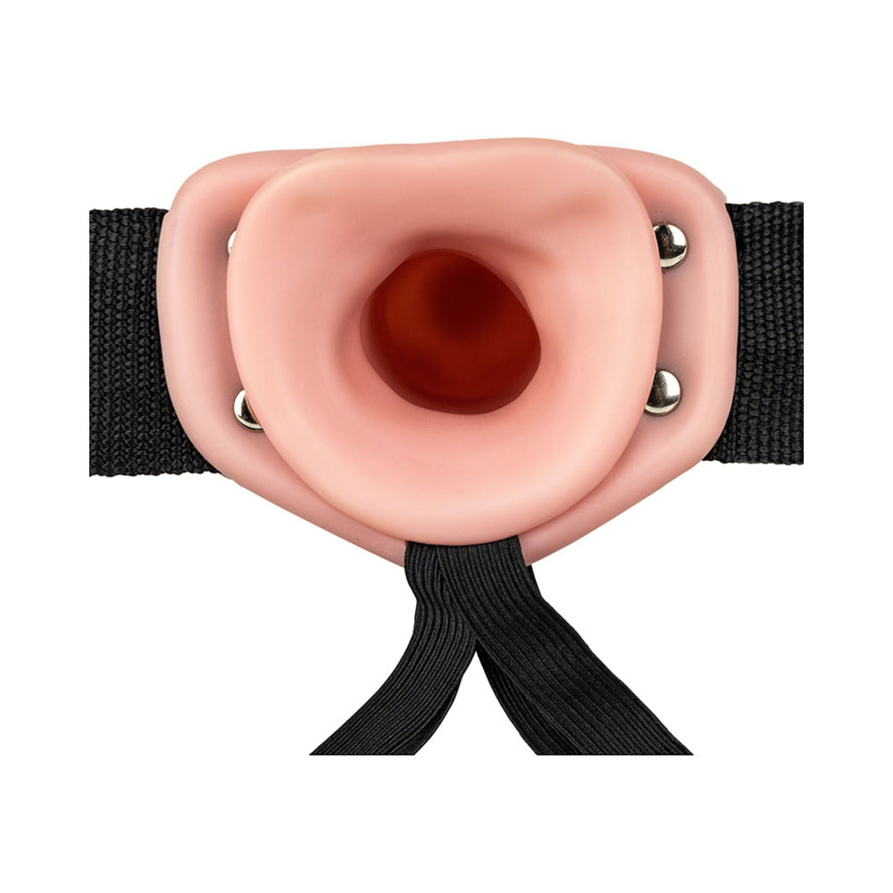 Realrock Vibrating Hollow Strap-on Without Balls 10 In. Vanilla