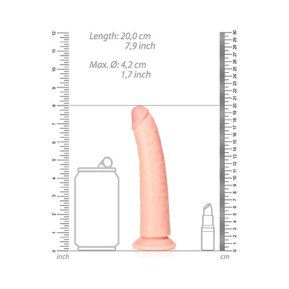 Realrock Slim Realistic Dildo With Suction Cup 7 In. Vanilla