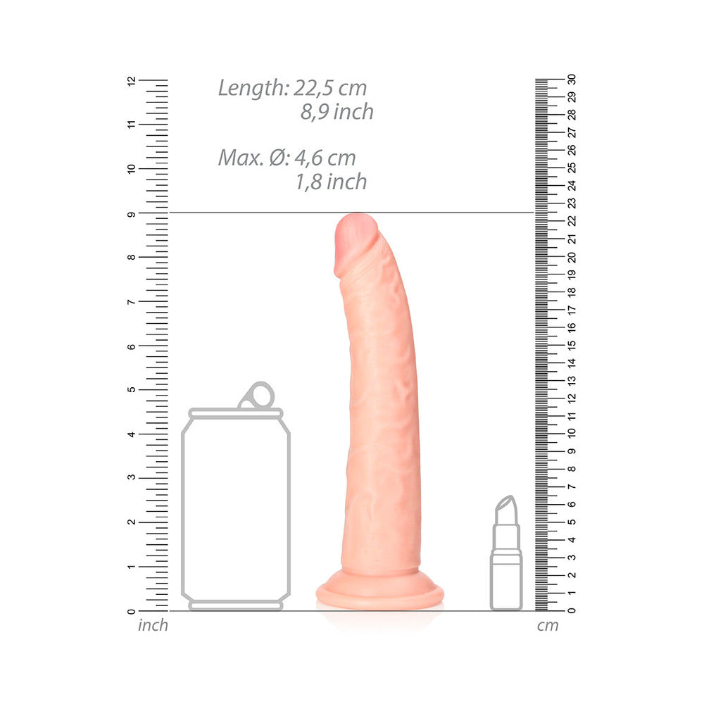 Realrock Slim Realistic Dildo With Suction Cup 8 In. Vanilla