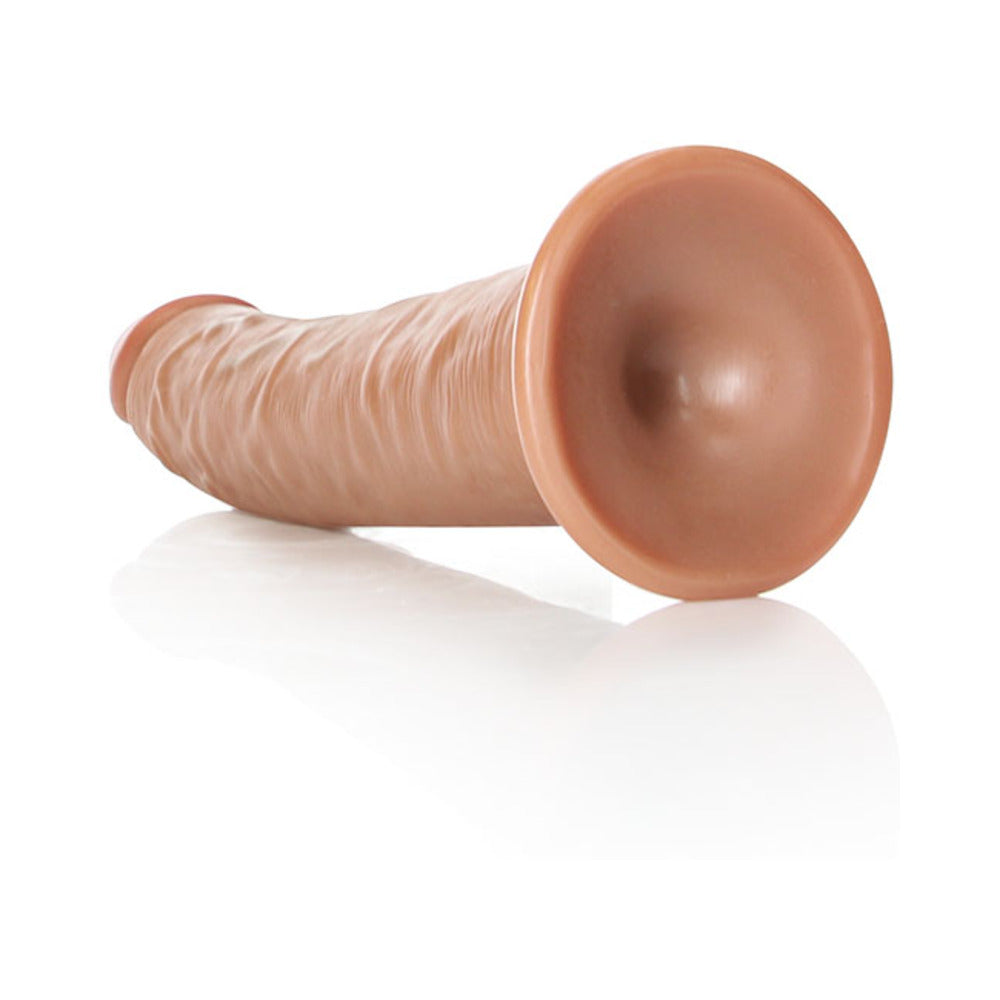 Realrock Slim Realistic Dildo With Suction Cup 8 In. Caramel