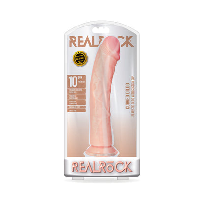 Realrock Curved Realistic Dildo With Suction Cup 10 In. Light