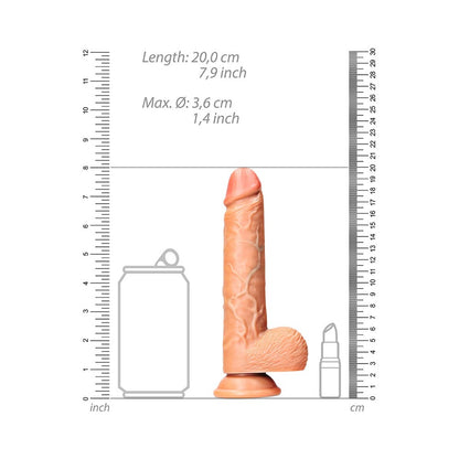 Realrockstraight Realistic Dildo With Balls And Suction Cup 7 In. Tan