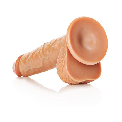 Realrock Straight Realistic Dildo With Balls And Suction Cup 8 In. Tan