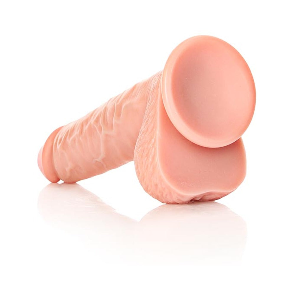 Realrock Straight Realistic Dildo With Balls And Suction Cup 9 In. Light