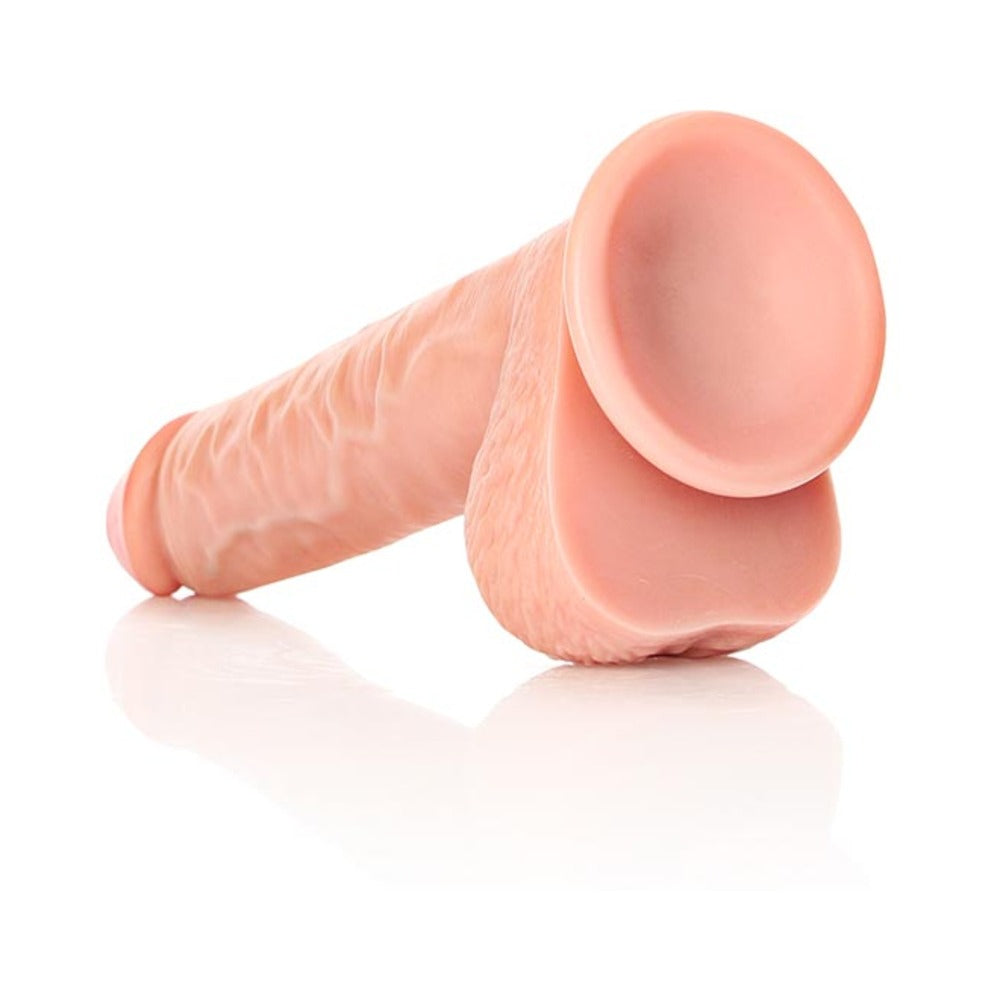 Realrock Straight Realistic Dildo With Balls And Suction Cup 10 In. Light