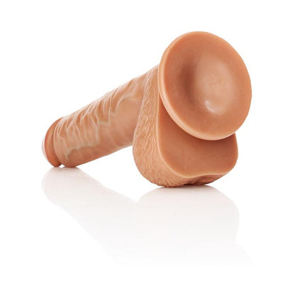 Realrock Straight Realistic Dildo With Balls And Suction Cup 10 In. Tan