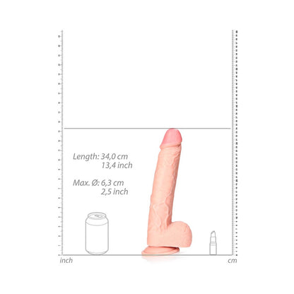 Realrock Straight Realistic Dildo With Balls And Suction Cup 12 In. Light