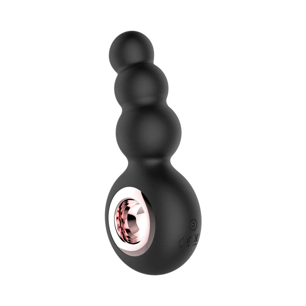 Gender Fluid Quiver Anal Ring Bead Vibe Silicone Black