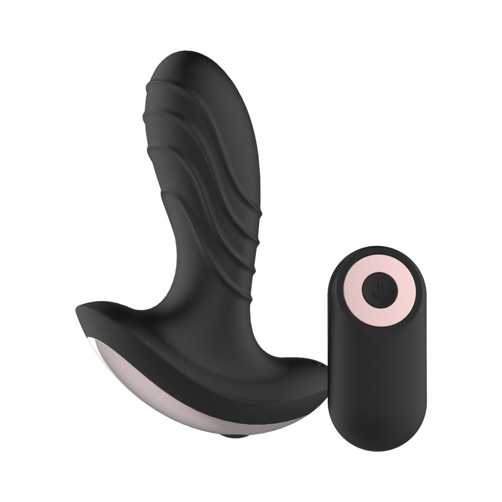 Gender Fluid Buzz Anal Vibe With Remote Silicone Black