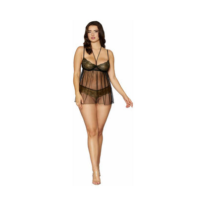 Dreamgirl Babydoll With G-string Black Os