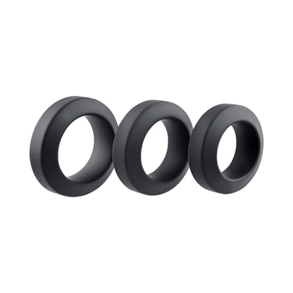 Adam & Eve Adam's 3 pc Penis Ring Set - Black