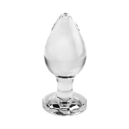Adam & Eve Pink Gem Glass Plug - Large