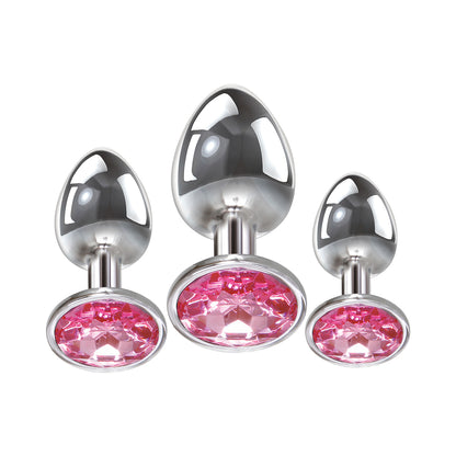 Adam & Eve Pink Gem Glass Plug Set