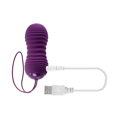Evolved Eager Egg Vibrating & Thrusting Egg w/Remote - Purple