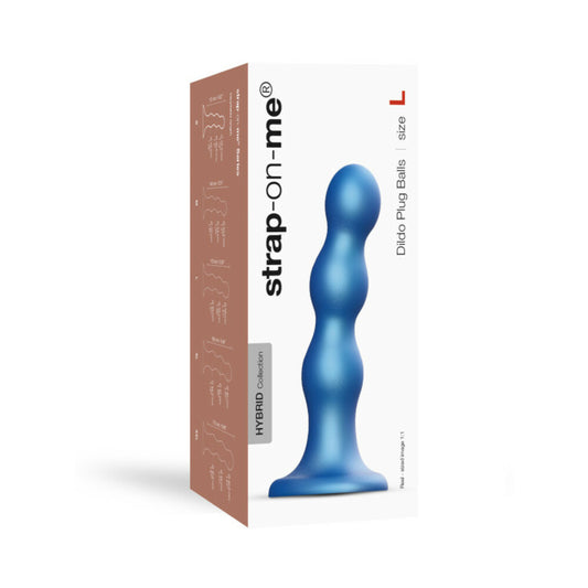 Strap-on-me Dildo Plug Balls L Metallic Blue