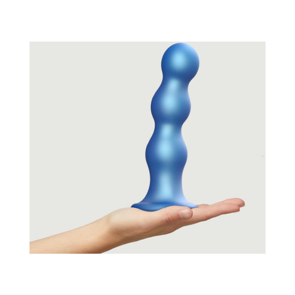 Strap-on-me Dildo Plug Balls Metallic Blue Xxl