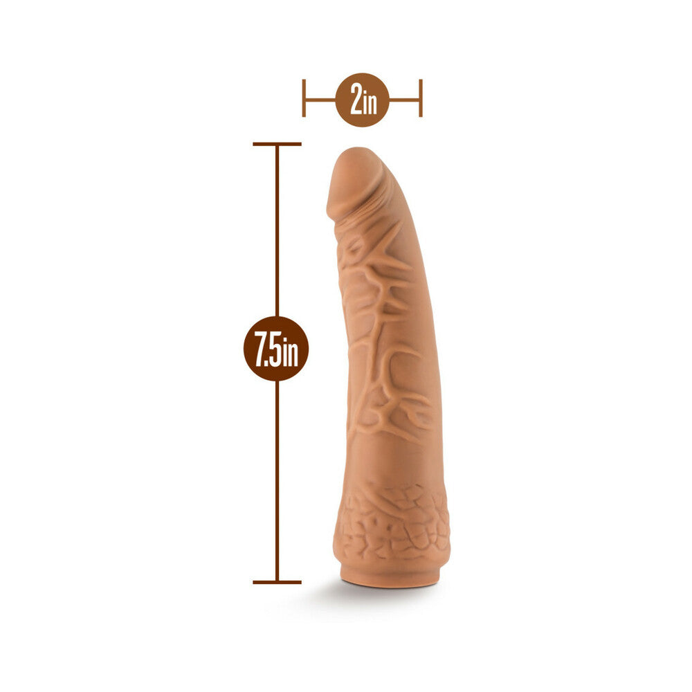 Lock On Hexanite Dildo With Suction Cup Adapter 7.5 In. Mocha