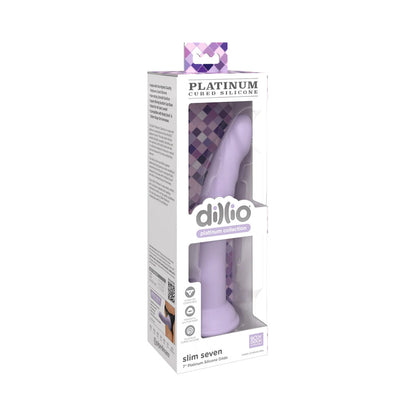 Dillio Platinum Slim Seven Silicone Dildo 7 In. Purple