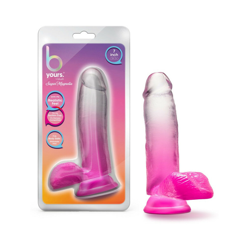 B Yours Sugar Magnolia Dildo 7 In. Fuchsia