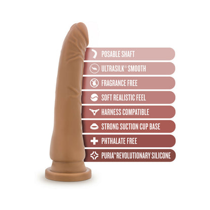 DR SKIN SILICONE DR NOAH 8IN DILDO MOCHA