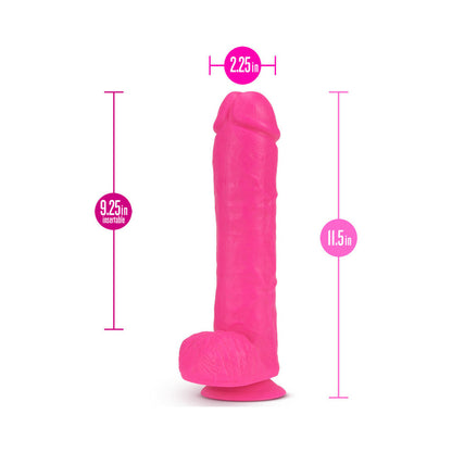 Neo Dual Density Dildo 11 In. Neon Pink