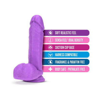 Neo Dual Density Dildo 8 In. Neon Purple