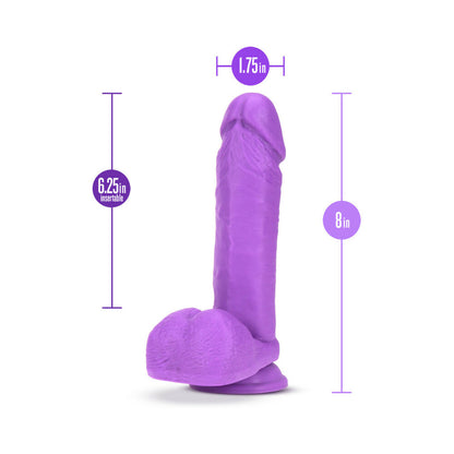 Neo Dual Density Dildo 8 In. Neon Purple