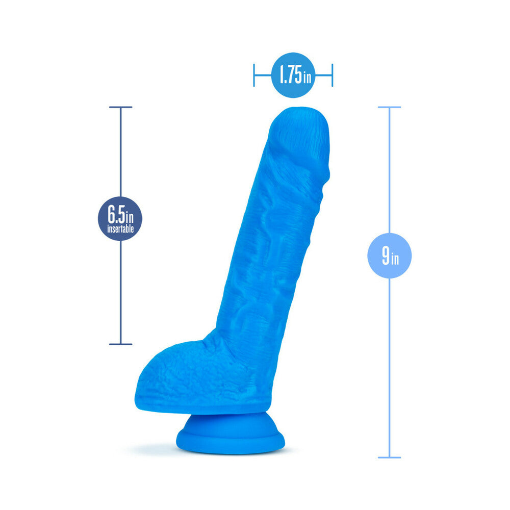 Neo Dual Density Dildo 9 In. Neon Blue